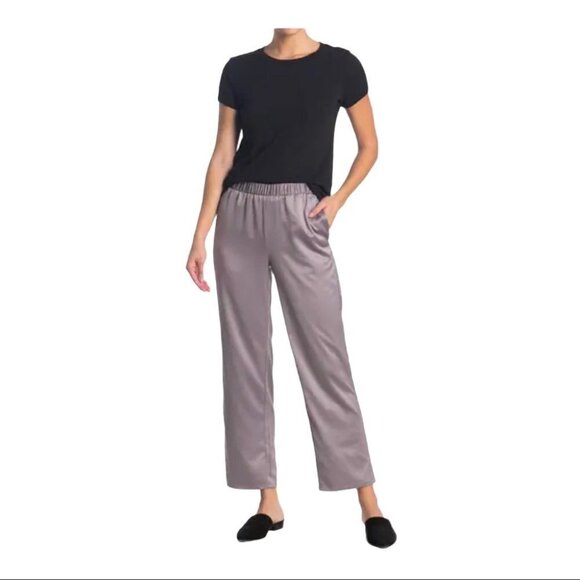 Eileen Fisher Pull-On Straight Leg Polyester Pant - Picture 1 of 5
